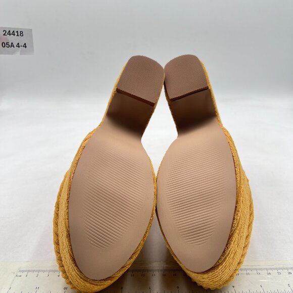 Pazzion Goldenrod Platform Round Toe Mules Clogs Slip On Chunky Heel Slipper - Picture 6 of 7